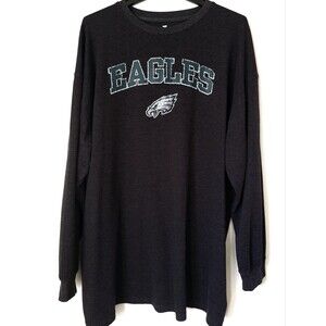 Men's Philadelphia Eagles Big & Tall Thermal Crewneck Waffle-Knit Shirt 4XL Gray